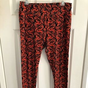 Orange & Black Lularoe Leggings-Size Tall & Curvy